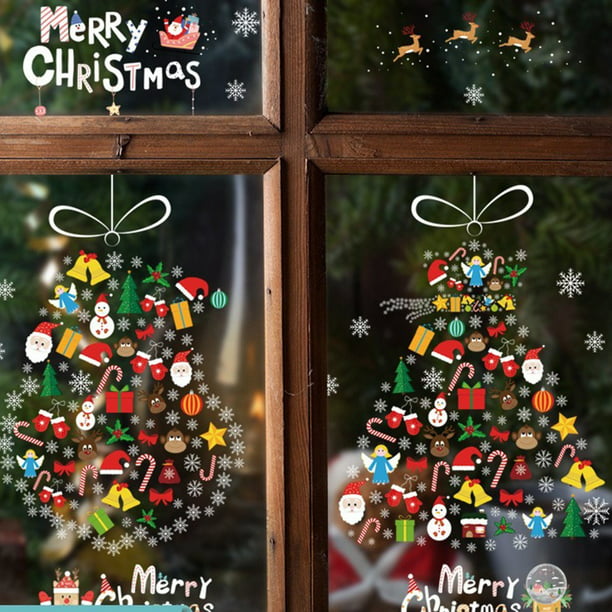 3D XMAS STICKERS DECORATION EMBOSSED WALL MERRY CHRISTMAS HOME OFFICE SHOP 